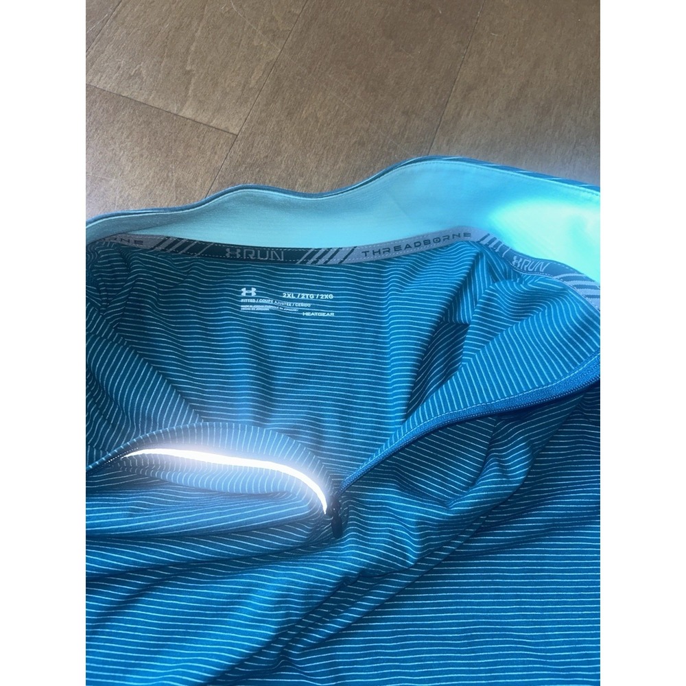 Under Armour UA 1/4 Zip Shirt Mens Pullover Top Run Threadborne 2XL Fitted - Picture 6 of 8